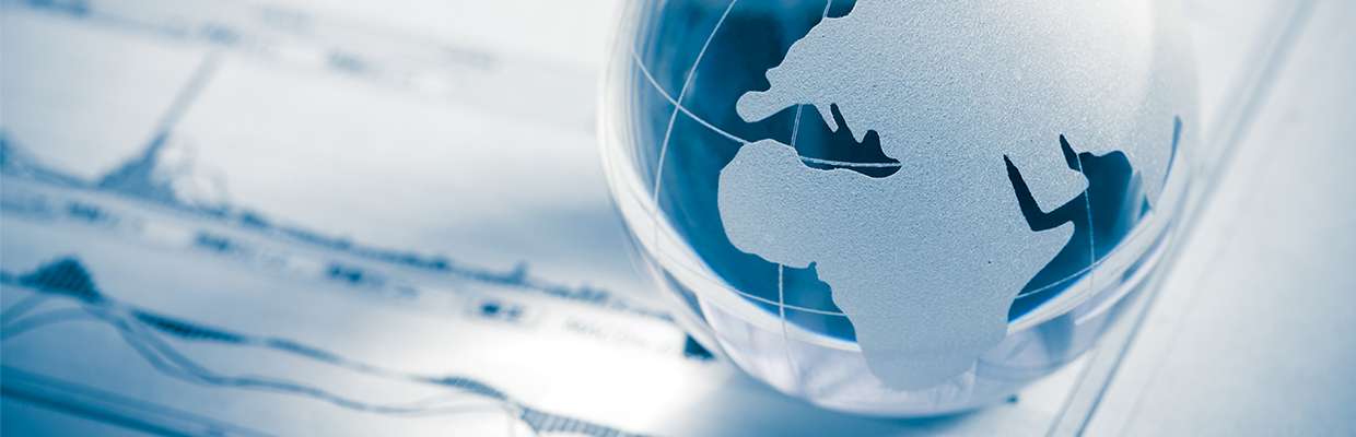 An earth globe model; image used in HSBC broking products