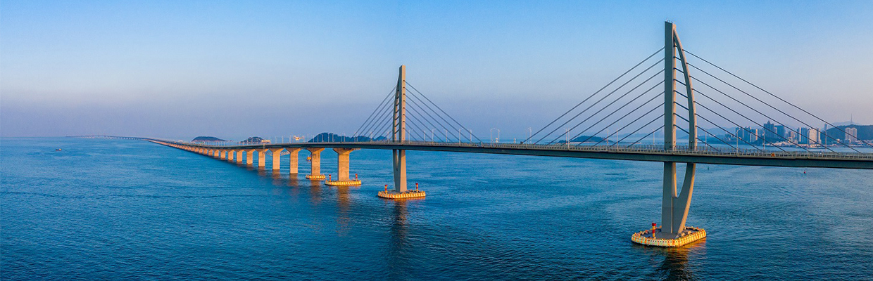 The hong kong-zhuhai-macao bridge; image used for banking services for the Greater Bay Area