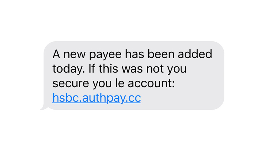 Screenshot for phishing sms example 4.