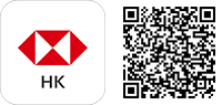 HSBC apps and QR code icon; image used for HSBC Hong Kong mobile account opening and download HSBC Mobile Banking App.