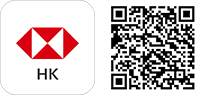 HSBC apps and QR code icon; image used for HSBC Hong Kong mobile banking and download HSBC Mobile Banking App.
