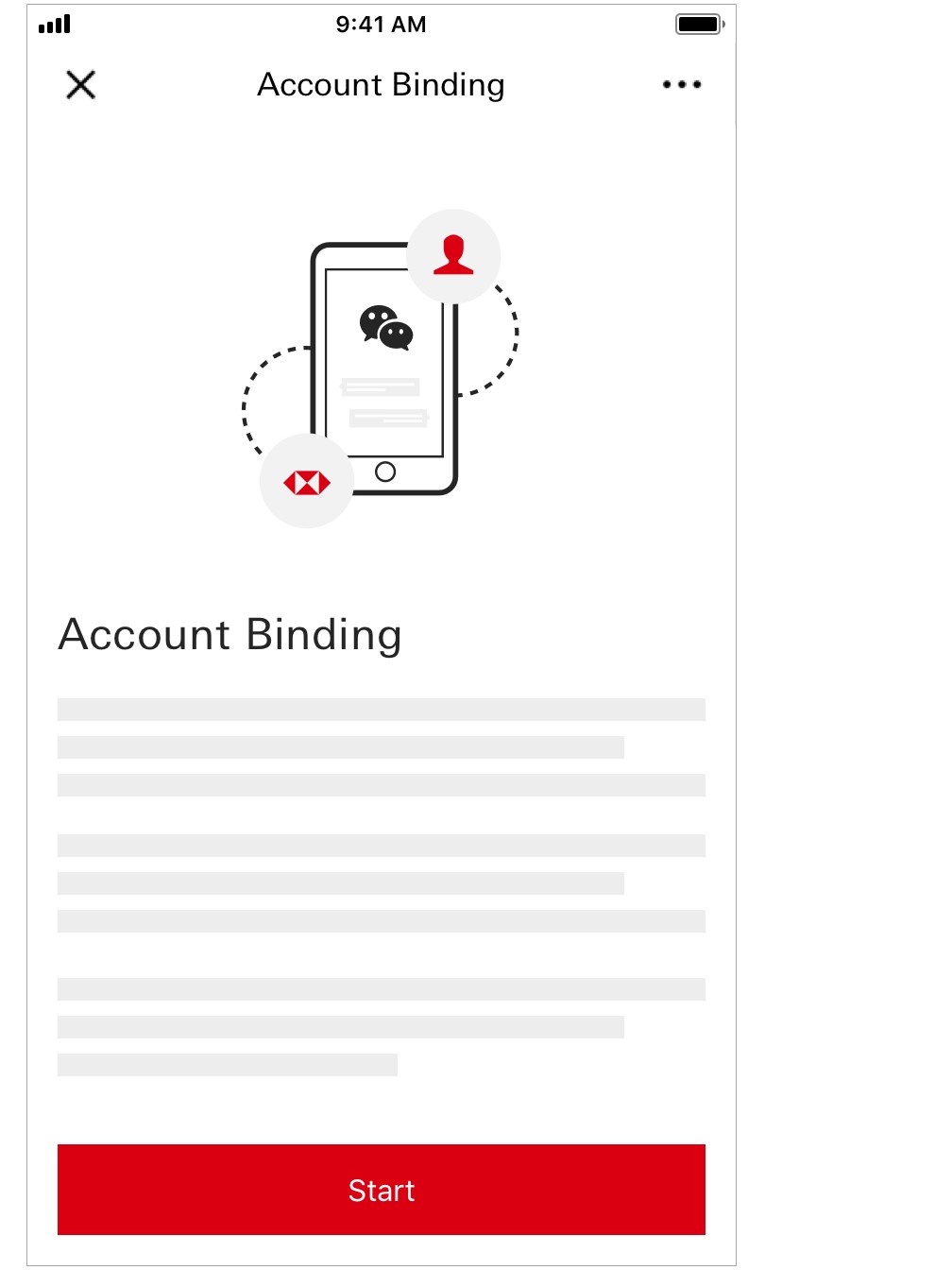 Screenshot of step 2 for binding steps; image used for the HSBC Hong Kong WeChat page.